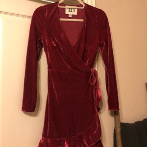 TJD dark rose velvet dress size XS